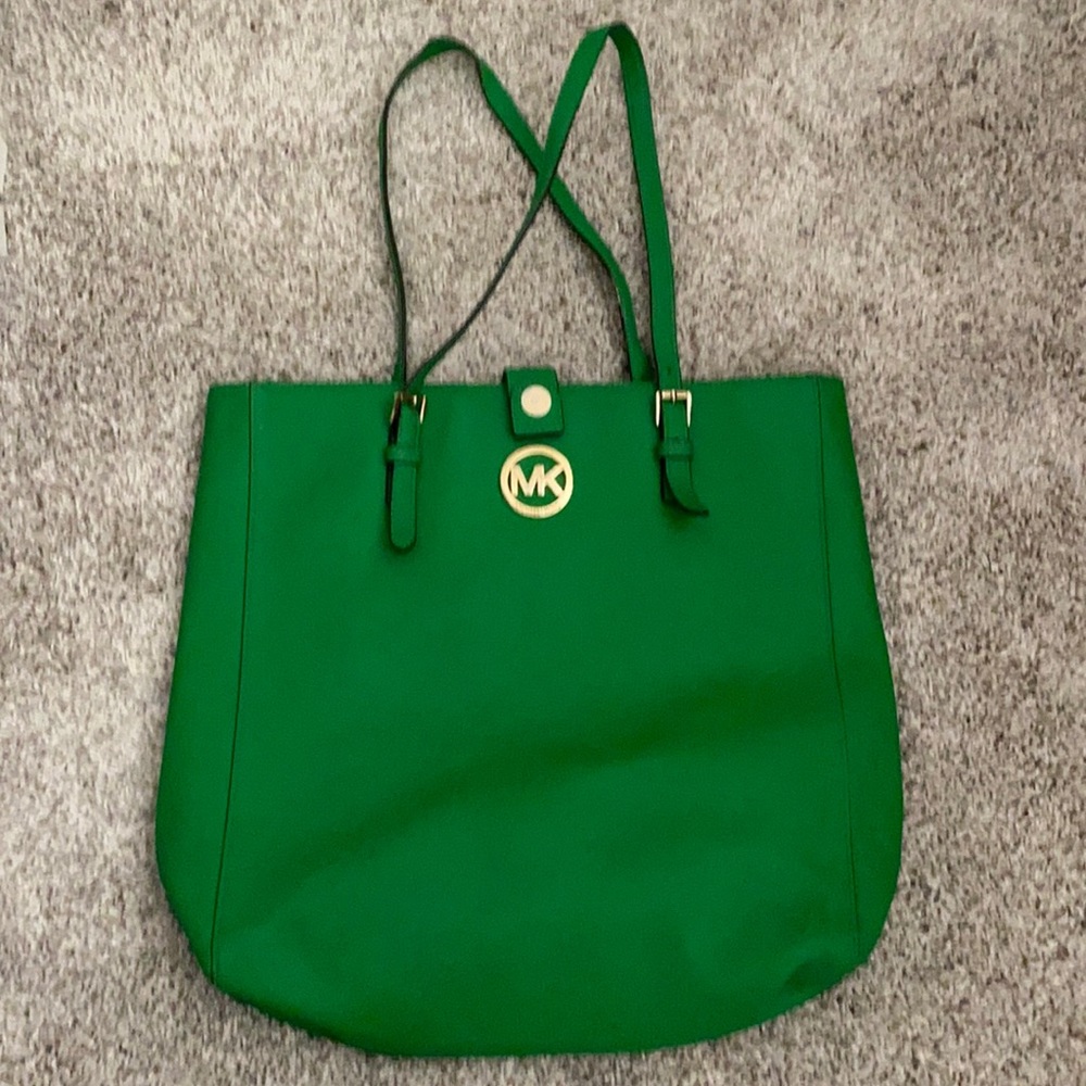 Used bright green Michael Kors Purse